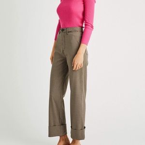 Rollas grandpa check cuffed pants